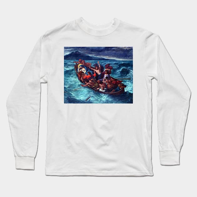 Eugène Delacroix Christ Asleep during the Tempest Long Sleeve T-Shirt by pdpress